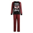 thumbnail image 1 of Kmbangi Christmas Family Pajamas Set, Plaid Letter Print Tops+Pants/Romper, 1 of 8