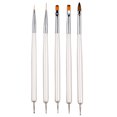thumbnail image 1 of Juego de pinceles para decoración de uñas, 5 pinceles de doble punta para delinear uñas, herramientas para pintar con pincel de gel para extensión de uñas, 1 of 6