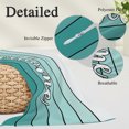 thumbnail image 3 of Teal Green Wooden Grain Throw Pillow Cover, Pillowcase Protectors with Zipper, Breathable Decorative Lumbar Pillow Case Cover, Gradient Farmhouse Wood Plank Pillow Shams for Couch Sofa 16x24Inch, 3 of 9