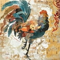 thumbnail image 2 of Evelia Designs 12x12 Gold Ornate Wood Framed with Double Matting Museum Art Print Titled - Rooster Flair I, 2 of 4