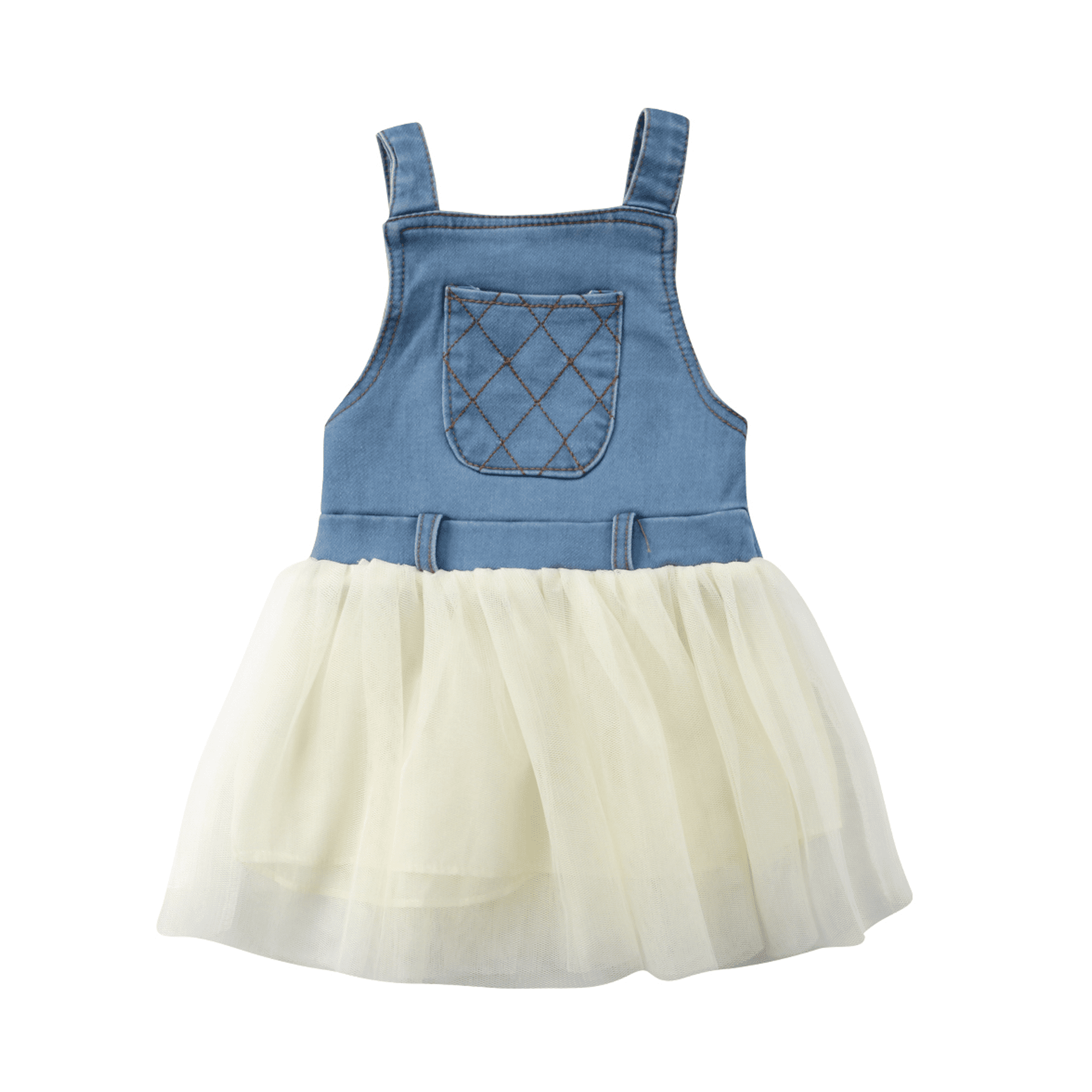 denim tulle dress
