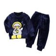 thumbnail image 2 of SGFCWSX Girls 2 Piece Sets Fleece Fall Outfits Warm Skinny Sweatpants and Sweatshirts Set Navy Size 5-6T, 2 of 3