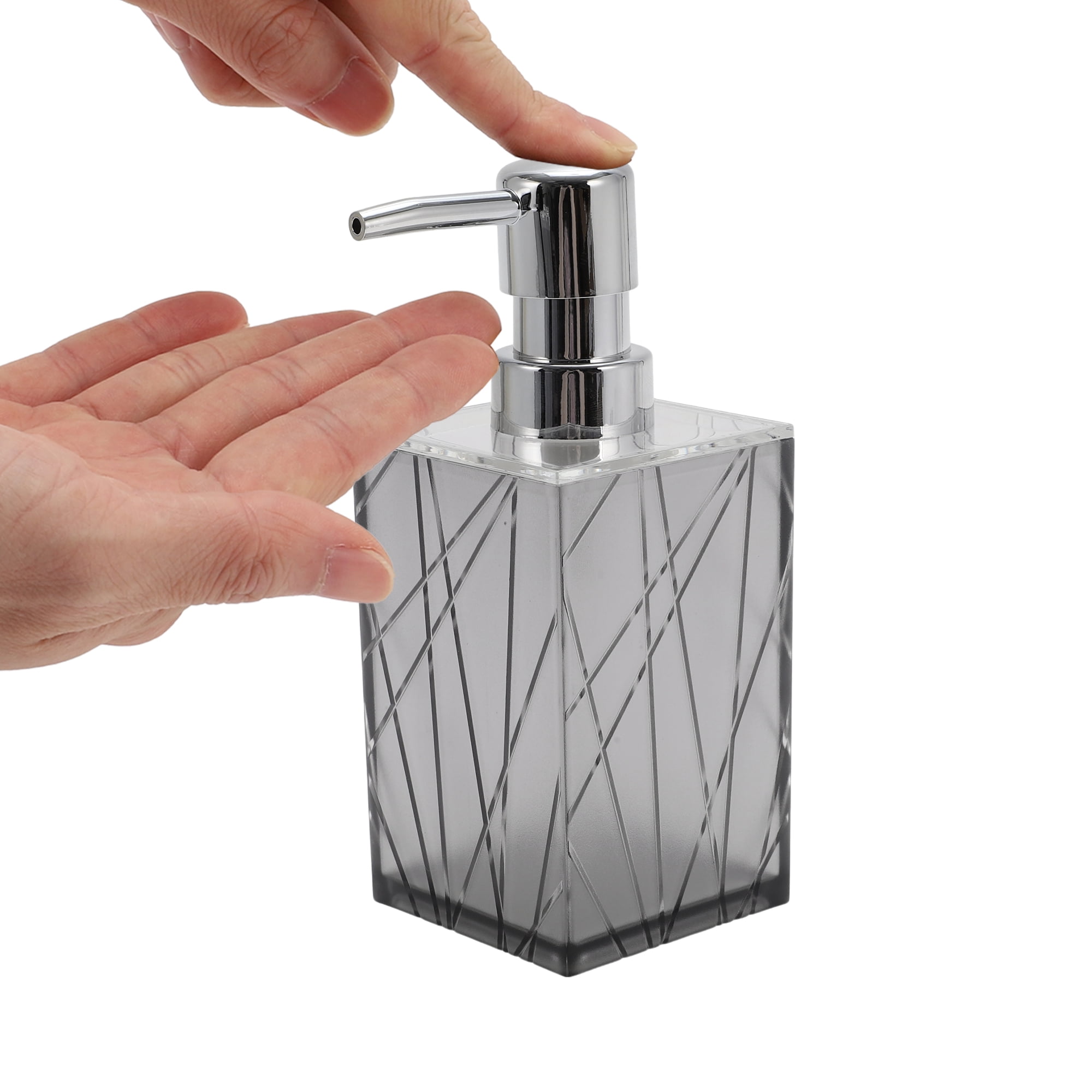 Unique Bargains 1 Set  Classic Soap Pump Dispenser Set for Bathroom for Laundry Rooms Gray