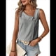 thumbnail image 1 of Blusa Informal Sin Mangas con Cuello en V Asimétrico y Estampado A Rayas para Mujer, Blusa de Verano Negro M, 1 of 9