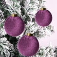 thumbnail image 5 of Burgundy Velvet Ball Ornament, Golden Top, Christmas Tree Ball Decoration, Vintage Holiday Ball Ornament (8 cm / 3 inch) Wedding Xmas Party Decor (Purple Red), 5 of 7