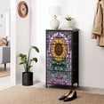 thumbnail image 6 of Dresser for Bedroom with 4 Storage Drawers Elegant Sunflower Glass Design Soft Spring Colors Mosaics Dressers Chest of Drawers Steel Framed Fabric Closet Organizers for Dorm Entryway, 6 of 8