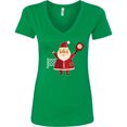 thumbnail image 3 of Inktastic Christmas Pickleball Santa Women's V-Neck T-Shirt, 3 of 5