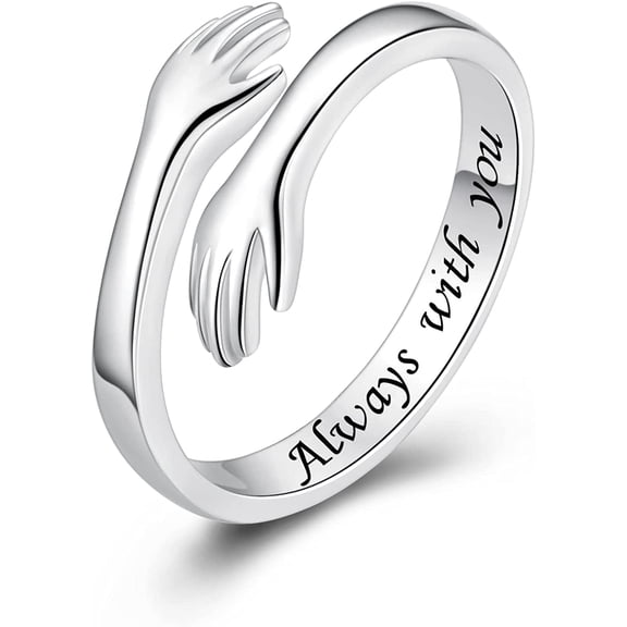 Ozmatip Adjustable Hug Ring, Sterling Silver