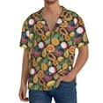thumbnail image 7 of Lsque Tropical Fruits print Men's Cuban Collar Short Sleeve Shirt Summer Beachwear Casual Button Down Fashionable Vacation Leisure Shirt-X-Large, 7 of 7