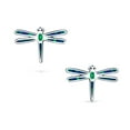 thumbnail image 2 of Bling Jewelry Womens Blue Opal Dragonfly Firefly Stud Earrings in Sterling Silver, 2 of 4