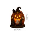 thumbnail image 3 of Halloween Acrylic Ghost Pumpkin 2D Ornament, Multicolor Acrylic Pumpkin House Tabletop Decor with Glowing Window Details for Fall and Halloween Home Display, 3 of 6