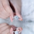 thumbnail image 6 of Rosec Jewels Moissanite Oval Engagement Ring 1 Carat - Certified Moissanite Halo Ring - D-VS1 Quality, 925 Sterling Silver, US 4.00, 6 of 8