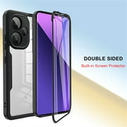 CCSamll for Xiaomi Redmi Note 13 Pro+ Plus 5G Clear Case with Screen Protector, Full Body Protective Soft TPU Rugged Bumper Slim Case Shockproof Phone Cover for Redmi Note 13 Pro Plus 5G QC Pink