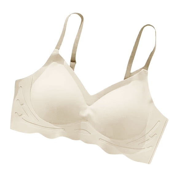 Luvrsol Women Bras Jelly Bralette Wireless Seamless Support Breathable T-Shirt Bra, Beige S