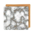 thumbnail image 4 of Dainty Home Marble Cork Foil Printed Marble Granite Designed Thick Cork Textured 15 x 15 Square Placemat Set of 2 in Smoky Gold, 4 of 4