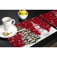 thumbnail image 5 of JOOCAR Christmas Placemats, Red Christmas Snowman Christmas Tree Under Snow Snowflakes Christmas Placemats for Home Dining Table Festive Decoration Rectangular Placemats Set of 6, 5 of 5
