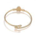 thumbnail image 2 of 6pc 316 Surgical Stainless Steel Torque Bangles Heart Golden 2-1/4 inch(57mm), 2 of 3