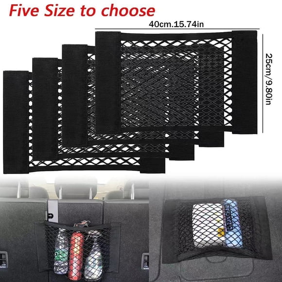 [4 Pack] Car Trunk Net, Trunk Storage Net, Large Size 40 x 25cm, Bottles, Groceries, Storage Add on Organizers for Car Truck