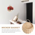 thumbnail image 5 of 2 PCS Straw and Willow Basket Wicker Flower Pots Flower Wall Hanging Flowerpot Hanging Basket Rustic Rattan Hanging Wall Basket(Original Sallow), 5 of 6