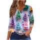 thumbnail image 2 of Fiudx Ropa de Mujer Blusa de Manga 3/4 Corta Estampada a La Moda para Mujer, Blusa Informal con Cuello Redondo, 2 of 5