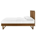 thumbnail image 6 of Platform Bed Frame, King Size, Wood, Brown Walnut, Modern Contemporary Urban Design, Bedroom Master Guest Suite, 6 of 10
