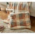 thumbnail image 2 of Cuddl Duds Velvet Sherpa 60 Inches x 70 Inches Oversized Throw with Foot Pocket, Camel Buffalo, 2 of 3