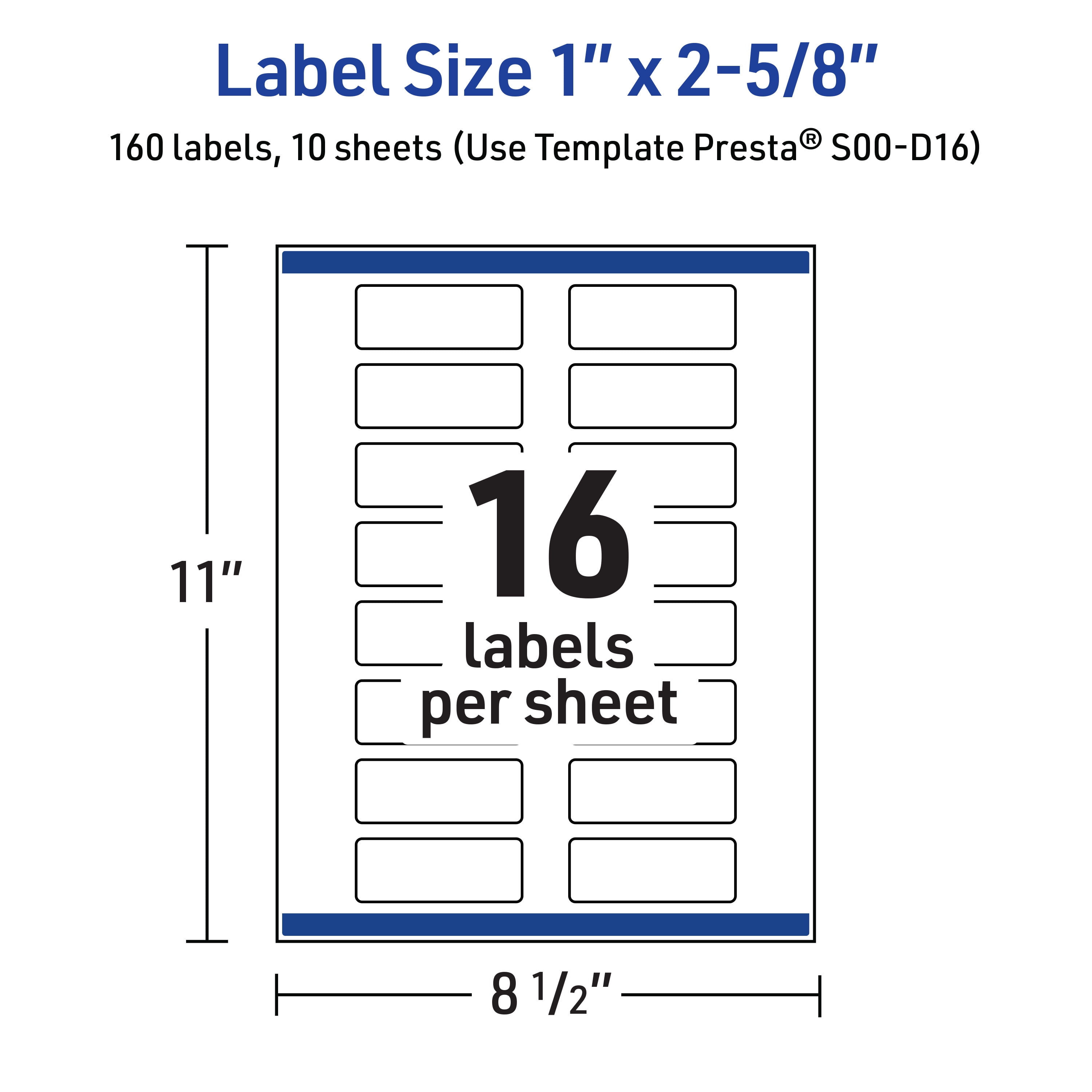Avery Labels, 1" x 2-5/8", Glossy White, Multi-Lined Gold Border, 160ct