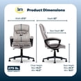 thumbnail image 4 of Serta Comfort Classic Executive Office Chair Padded Armrest Taupe Velvet Fabric, 4 of 11