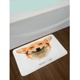 thumbnail image 2 of Corgi Bath Mat, Welsh Breed Dog Friend Illustration with Typography, Plush Bathroom Decor Mat with Non Slip Backing, 29.5" X 17.5", Orange White, by Ambesonne, 2 of 2