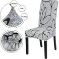 thumbnail image 3 of Printed Dining Room Chair Covers Set of 4, Stretch Kitchen Chair Covers Washable Parsons Chair Slipcover Removable Dining Chair Protectors for Hotel,Ceremony,Banquet(Grey+White Texture), 3 of 6