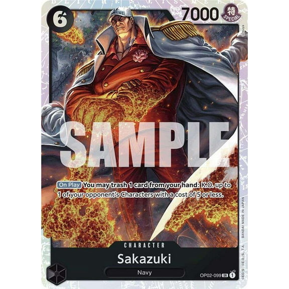 One Piece Premium Booster Super Rare Sakazuki OP02-099 (Reprint)