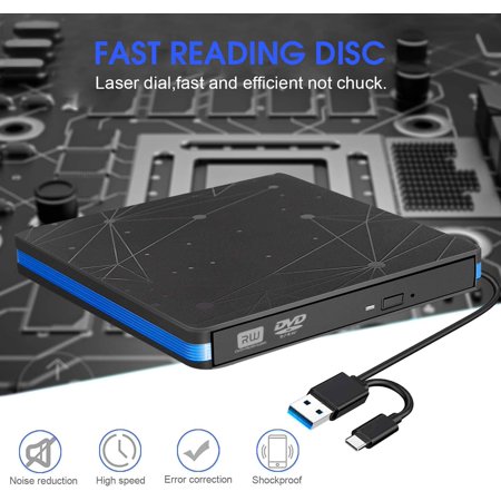 Bluefire External Dvd Drive Usb 3 0 Type C Portable Dvd Cd Rw Drive Reader High Speed Data Transfer Cd Dvd Drive Walmart Canada