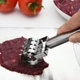 thumbnail image 6 of Washranp Meat Tenderizer,Stainless Steel Heavy Duty Meat Tenderizer Roller Rolling Hammer with Long Handle Meat Needle Pin Hole Punch for Steak Chicken Beef, 6 of 6