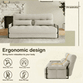 thumbnail image 6 of ALAULM Modern Single-Seater Folding Sofa Bed Convertible Sleeper Couch with Pillows, Storage Side, Versatile Floor Couch for Living Room Bedroom, Off-White, 6 of 11