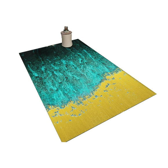 Modern Non-slip Area Carpet Abstract Ink Paint Purple And Gold Marble Art