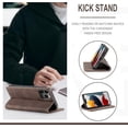 thumbnail image 4 of Funda de cuero tipo billetera para iPhone 13 Pro Max, funda plegable con soporte magnético, ranura para tarjetas, funda protectora para iPhone 13 Pro Max de 6,7 pulgadas, 4 of 6