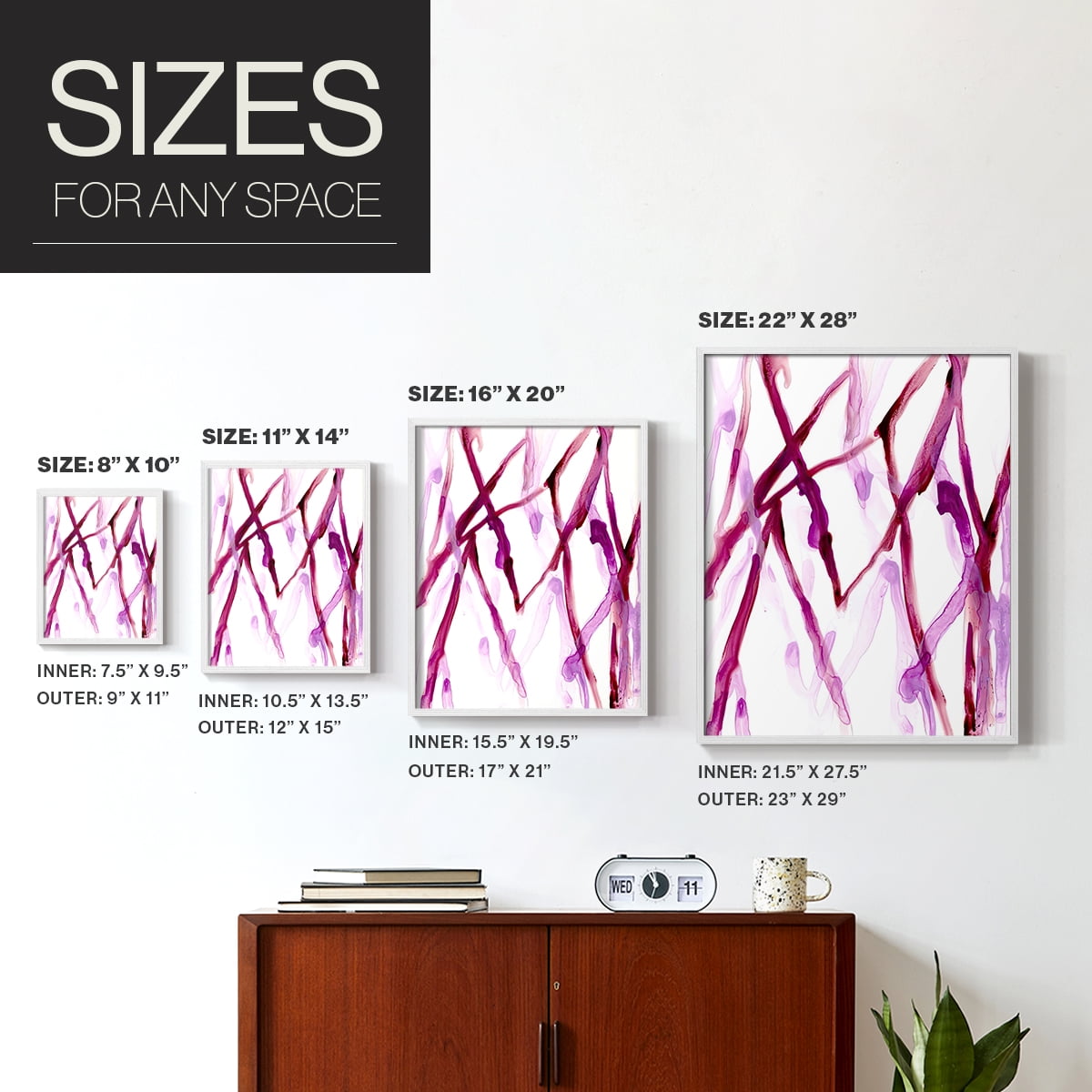Runnel XV in White Solid Wood 8 x 10 Framed Print