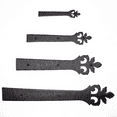 thumbnail image 4 of 4 Pack 6 inch Faux Decorative Strap Hinge Black Decorative Strap Hinge Wrought Iron Strap Barn Door Strap Hinges Wrought Iron Hinges Shutter Hinges The Tuscan Series by Borderland Rustic Hardware, 4 of 4
