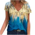 thumbnail image 1 of Camisetas con estampado floral con cuello en V para mujer Blusas femeninas cómodas a la moda Tops OAVQHLG3B Store  lin121212, 1 of 4