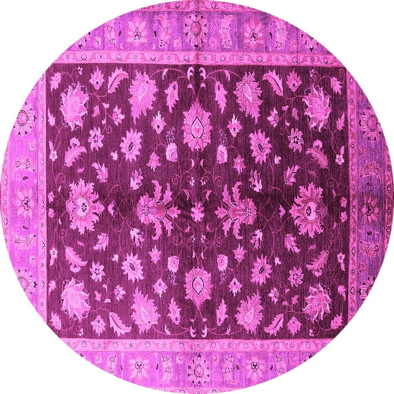 Ahgly Company Indoor Round Oriental Pink Industrial Area Rugs, 6' Round