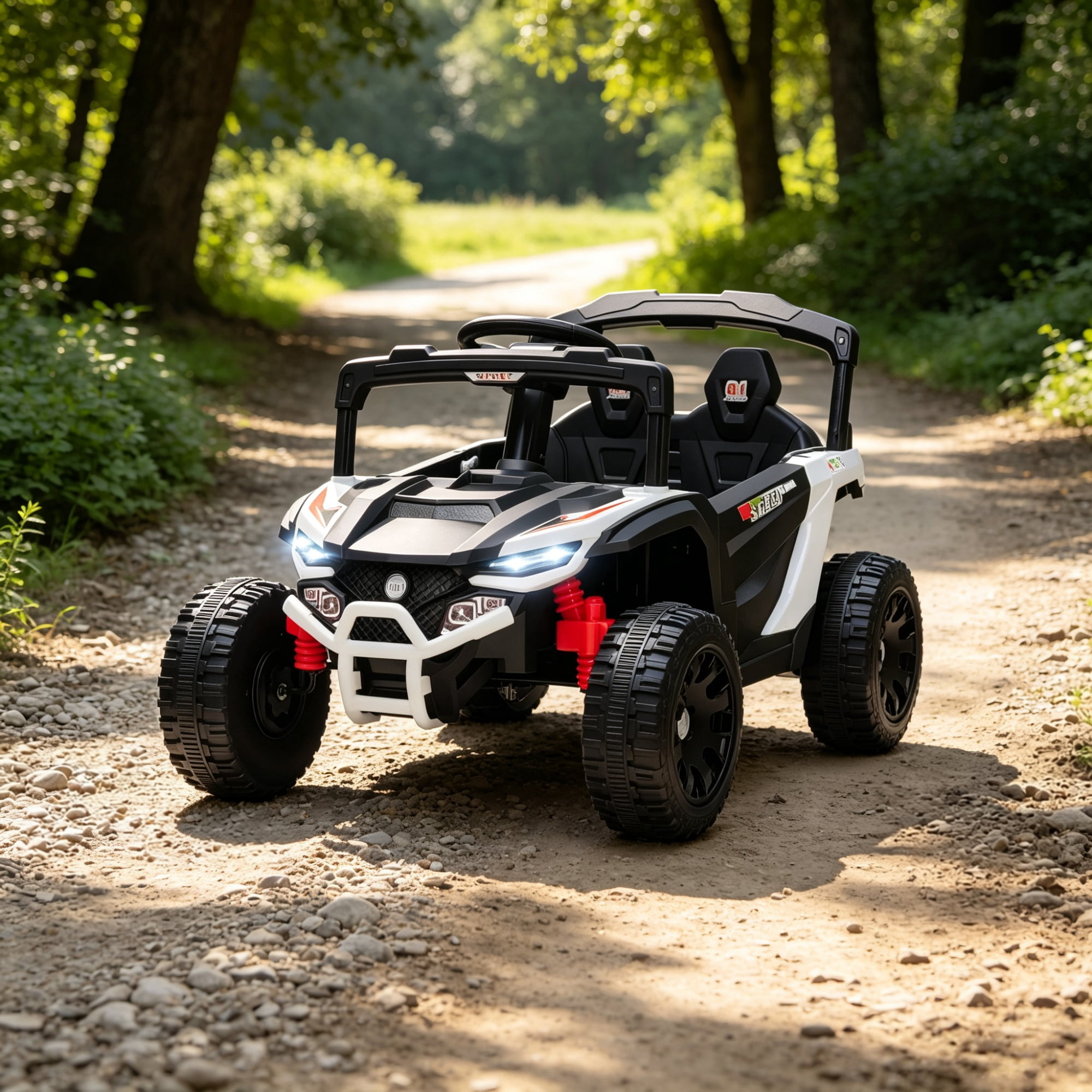 12V Electric Kids UTV Ride On Truck: Battery Powered with Rear Suspension, Parental Remote for Toddlers 3-5Y, White