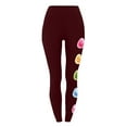 thumbnail image 4 of EQWLJWE Easter Day Workout Leggings for Women Girls Easter Colorful Eggs Printed Gym Slim Fit High Waisted Activewear Yoga Pants Trousers(Wine,XL), 4 of 4
