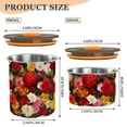 thumbnail image 3 of Colorful Rose Flower Floral Painting Airtight Coffee Bean Canister 500 ml Food Storage Containers with Lids For Gournd, Tea, Sugar, Flour, Rice, Cereal, Candy Cookie Jar, 3 of 8