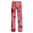 thumbnail image 4 of Hearthz Valentines Pj Pants Heart Graphic Print Woman Pajama Pants Baggy Drawstring Straight Leg Women's Sleep Pants, 4 of 4