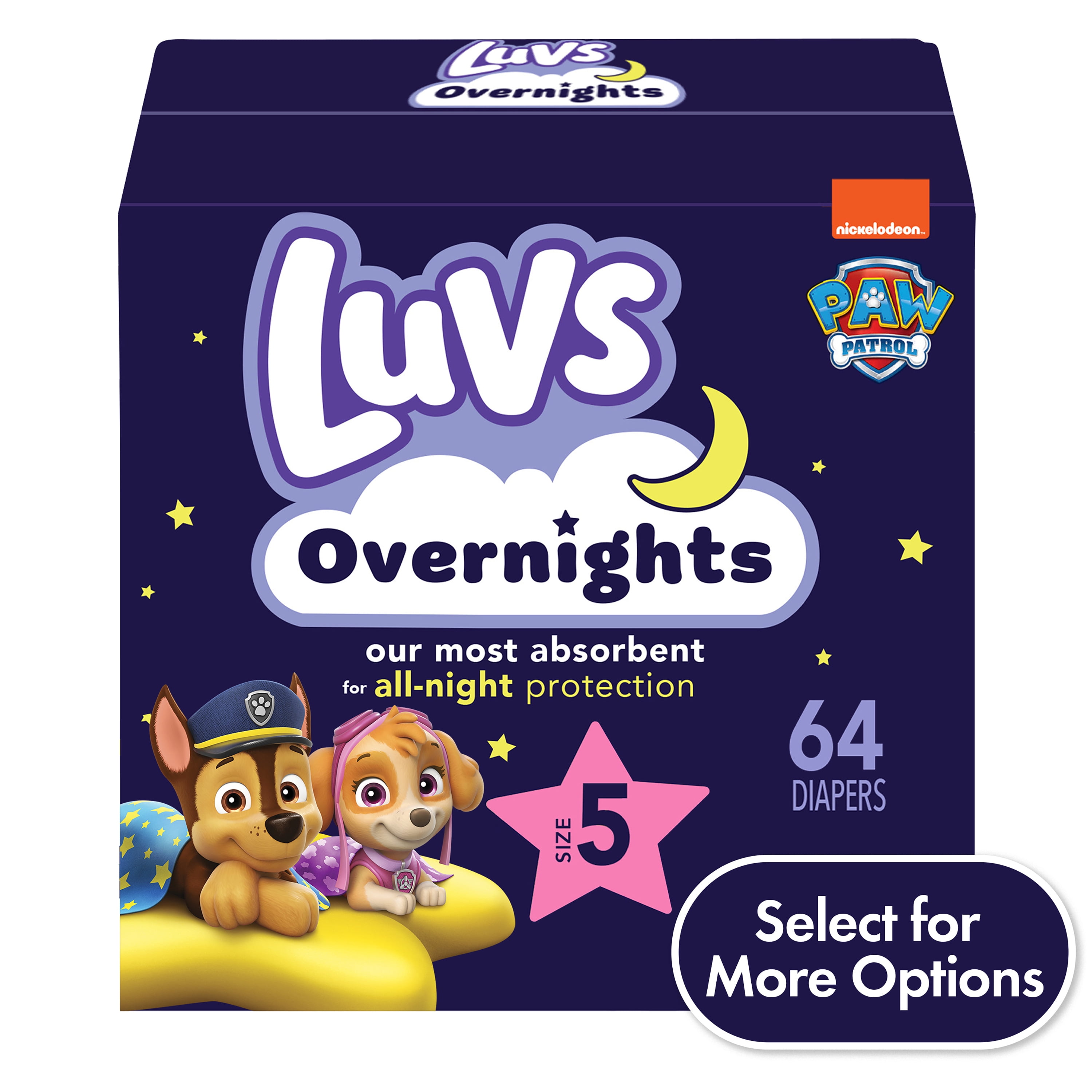 Luvs Overnights Diapers Size 5, 64 Count (Select for More Options