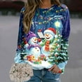 thumbnail image 2 of Women's Funny Christmas Print Hoodless Sweatshirt Autumn Winter Casual Round Neck Long Sleeve Pullover Top, 2 of 2