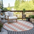 thumbnail image 6 of Addison Rugs Chantille Indoor/Outdoor Transitional Diamonds Salmon Washable Round Rug, 8' x 8', 6 of 6