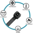 thumbnail image 4 of Zip Ties Assorted Sizes(4”+6”+8”+12”), 400 Pack, Black Cable Ties, UV Resistant Wire Ties by, 4 of 7