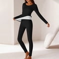 thumbnail image 2 of QSAWXQZ Women's 2PC Thermal Long Underwear Top and Leggings Set Crew Neck Long Sleeve Fleece Lined Stretch Winter Lightweight Base Layer 3XL, 2 of 8