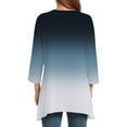 thumbnail image 4 of Weikingp 3/4 Length Sleeve Womens Tops Asymmetrical Blouse For Women Cotton Tunic Tops For Women Casual Loose Round Neck Mid Length Sleeve Ladies Top Asymmetrical, 4 of 4
